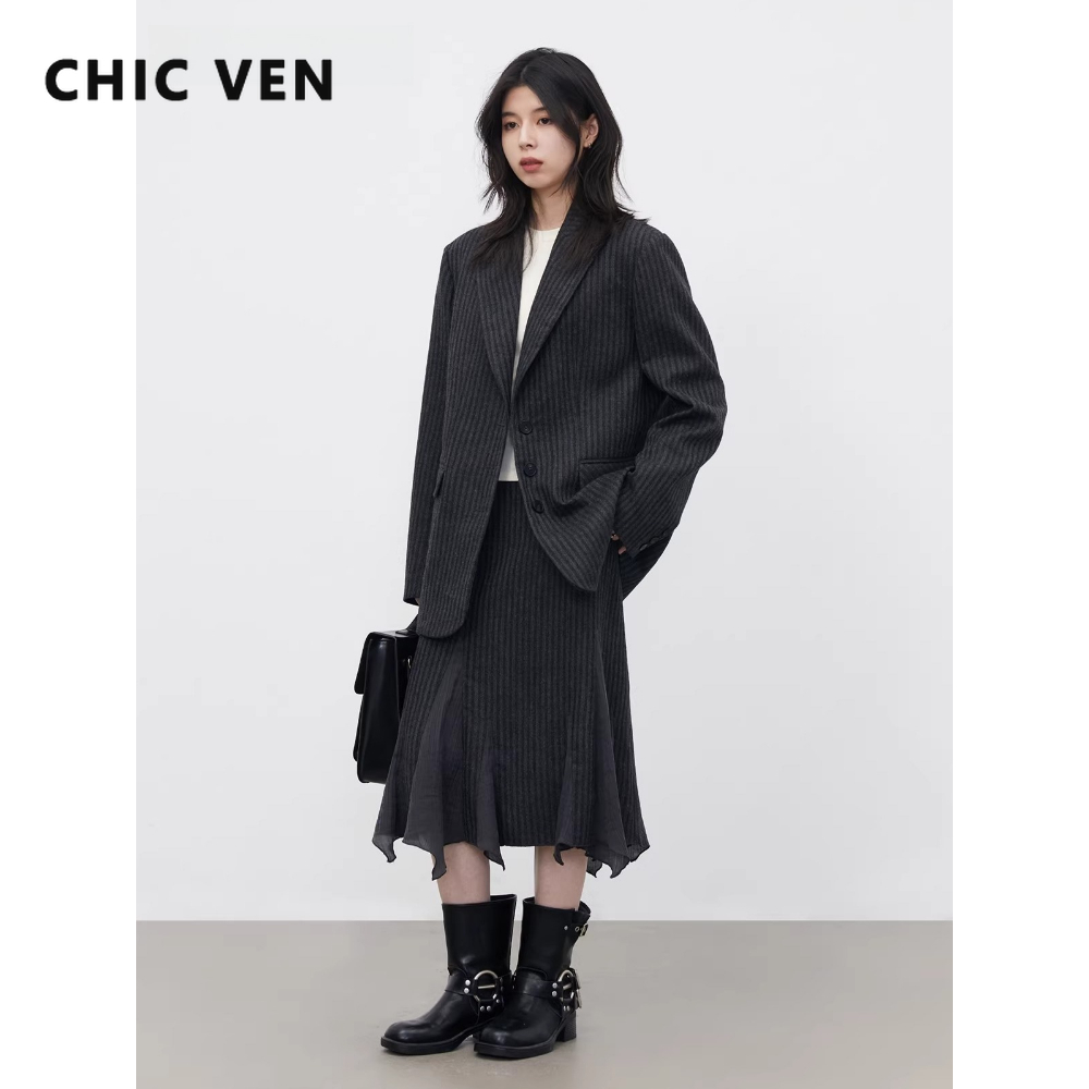 Winter Wear Clothes - CHIC VEN Fashion Women Woolen Blazer