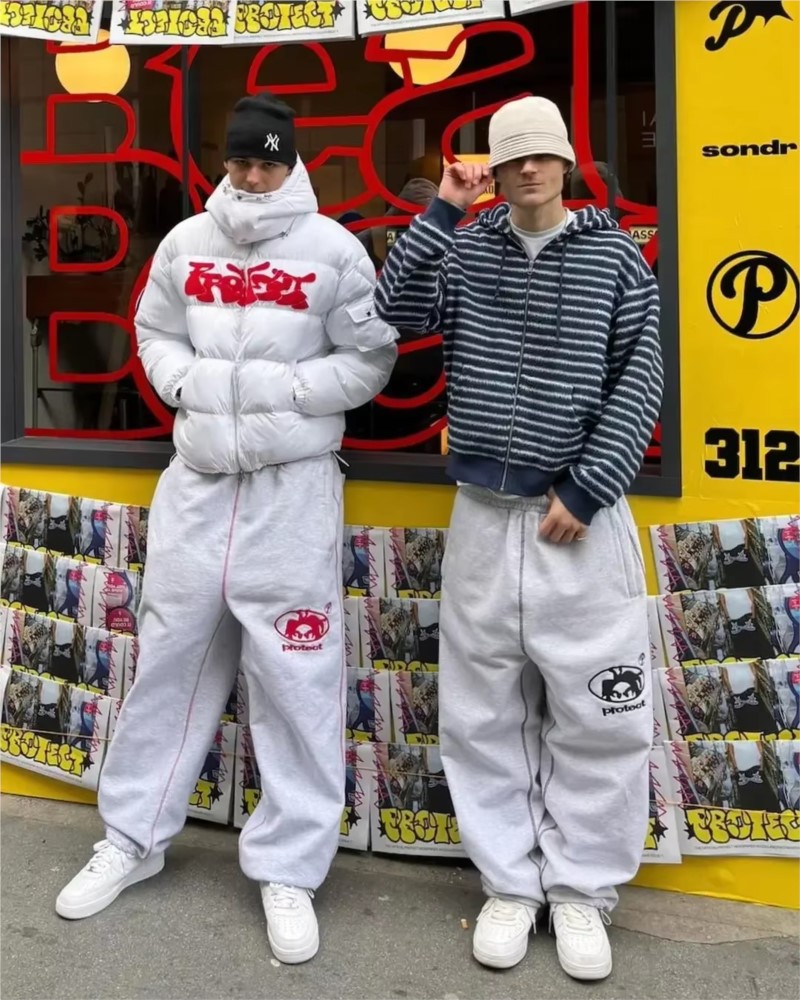 Winter Clothes Shop - Man Embroidery Baggy Pants Cargo Streetwear