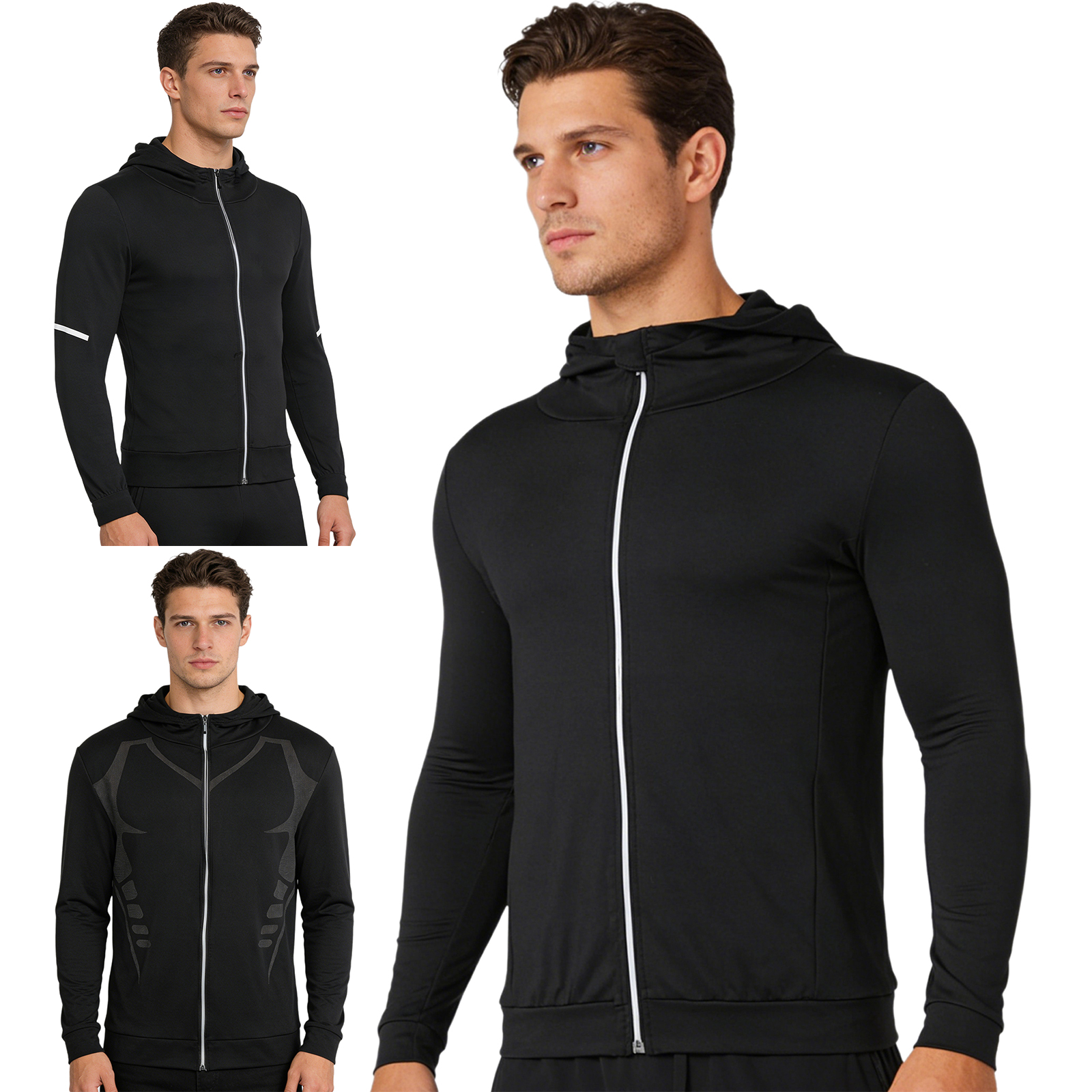 Fleece Hoodie Lined - Men Thin Fleece-lined Hooded Sweatshirt Sportswear