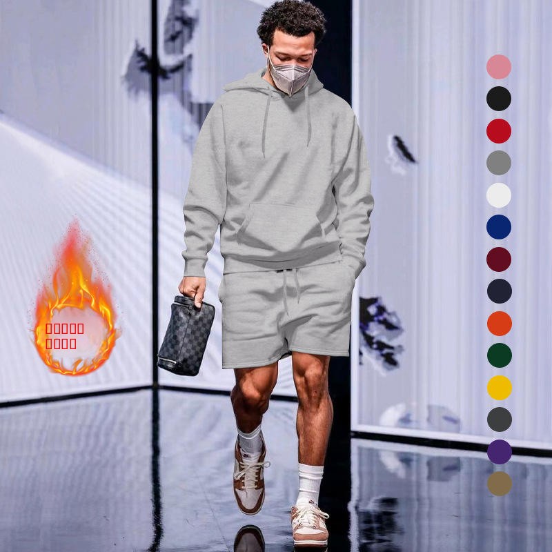 Fleece Hoodie Lined - Men's Fleece Lined Hoodie And Shorts