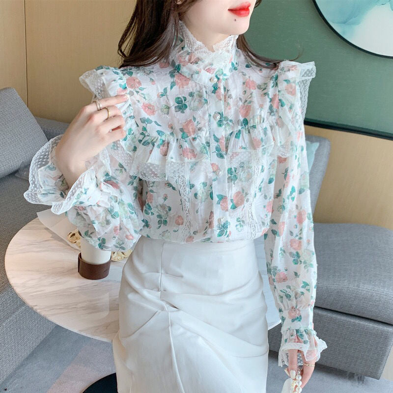 Vintage Printed Gauze Floral F - Winter Clothing Vintage ulasan dan harga