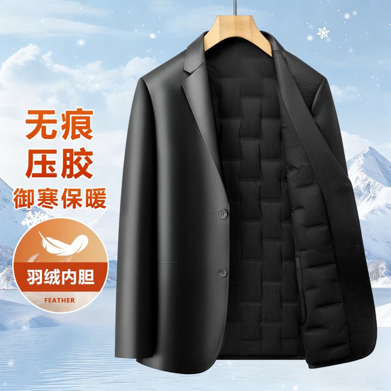 Men Suit Collar Down Leather J - Winter Clothing Manufacturers ulasan dan harga