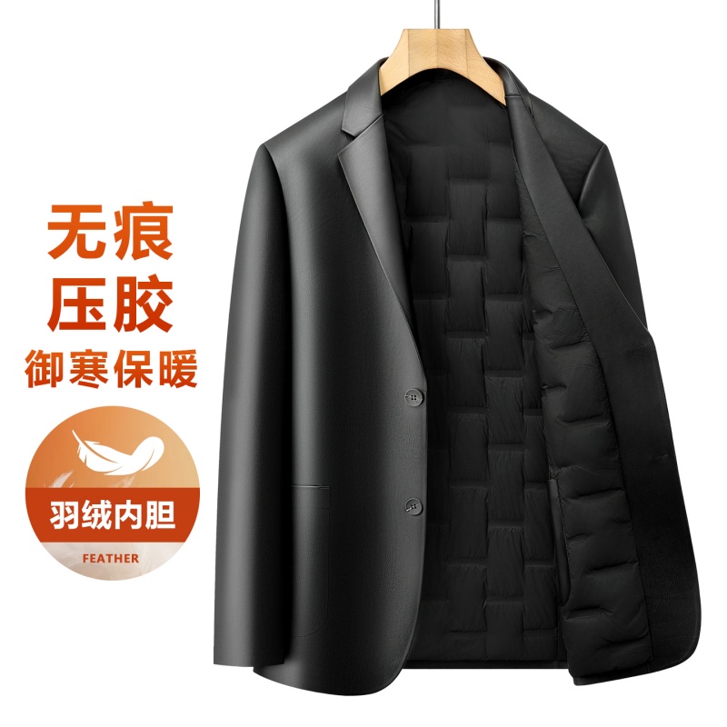 Men Suit Collar Down Leather J - Winter Clothing Manufacturers ulasan dan harga