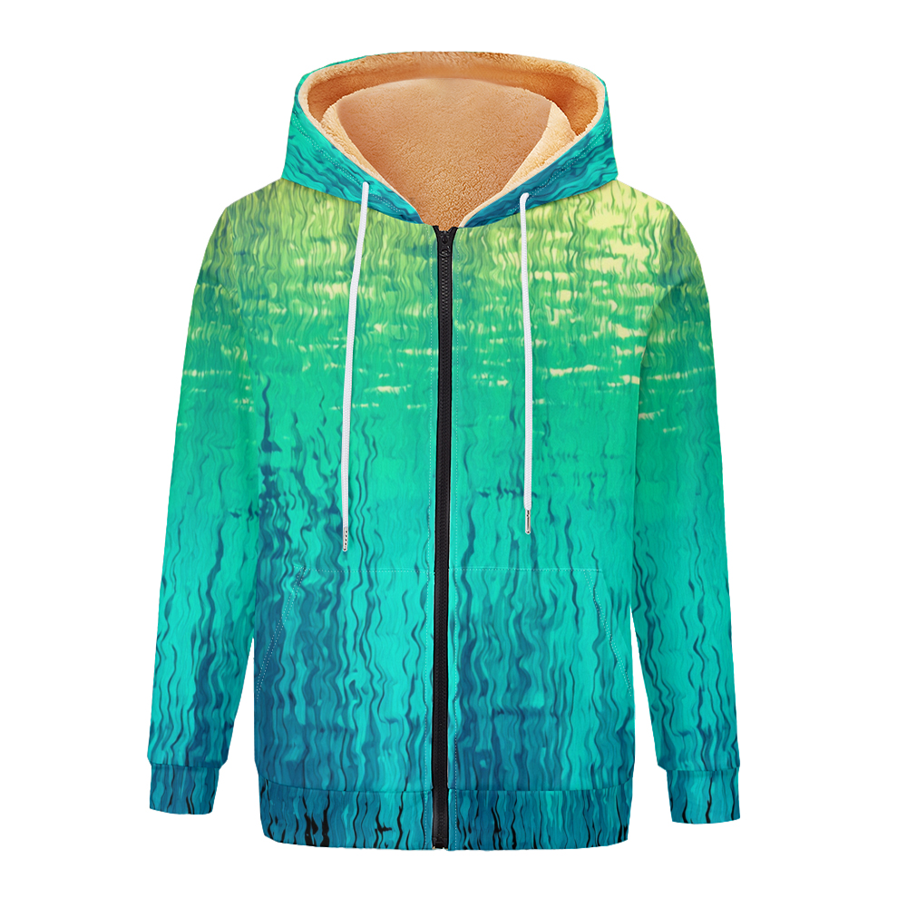 Fluid Art Gradient Women Jacke - Fleece Hoodie Lined ulasan dan harga