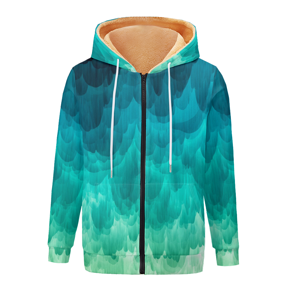 Fluid Art Gradient Women Jacke - Fleece Hoodie Lined ulasan dan harga