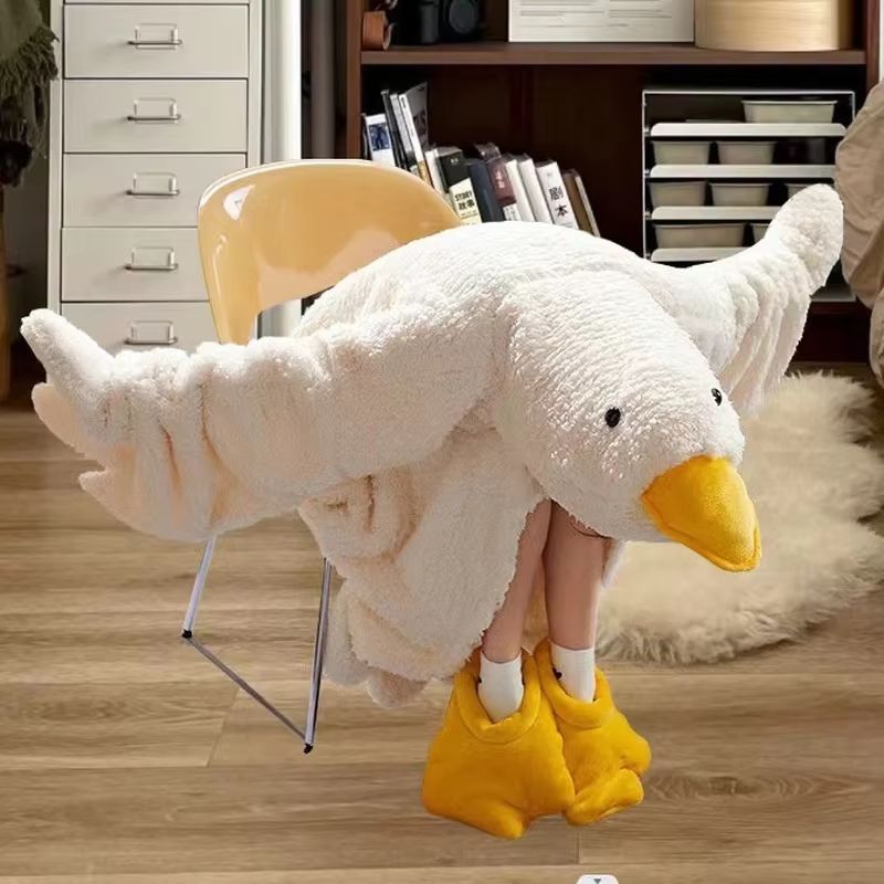 Cartoon Big Goose Robe Coral F - Fleece Hoodie Lined ulasan dan harga