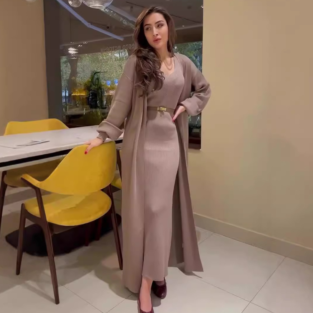 Women Knitted Dress Suit Cardi - Winter Wear Clothes ulasan dan harga