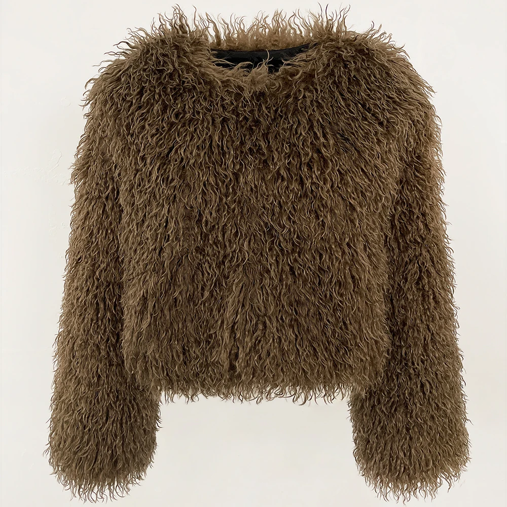 OFTBUY Faux Fur Coat Solid Col - Winter Clothing Manufacturers ulasan dan harga