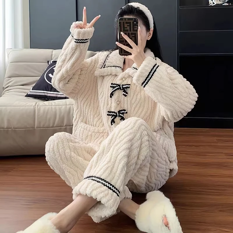2Pcs/set women's pajamas autum - Winter Clothing For ulasan dan harga