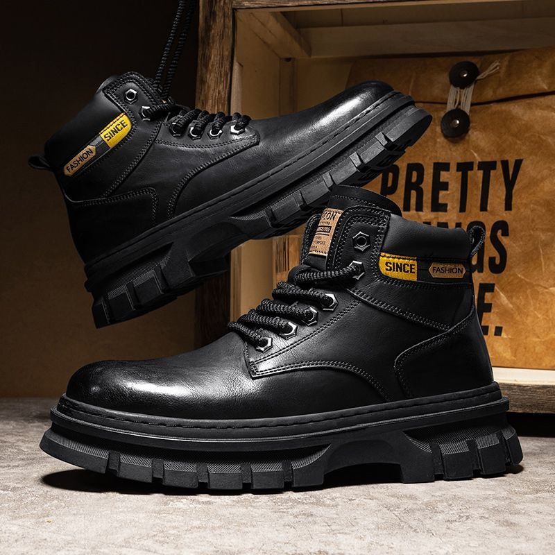 Vintage Men Platform Ankle Boo - Winter Clothing Material ulasan dan harga