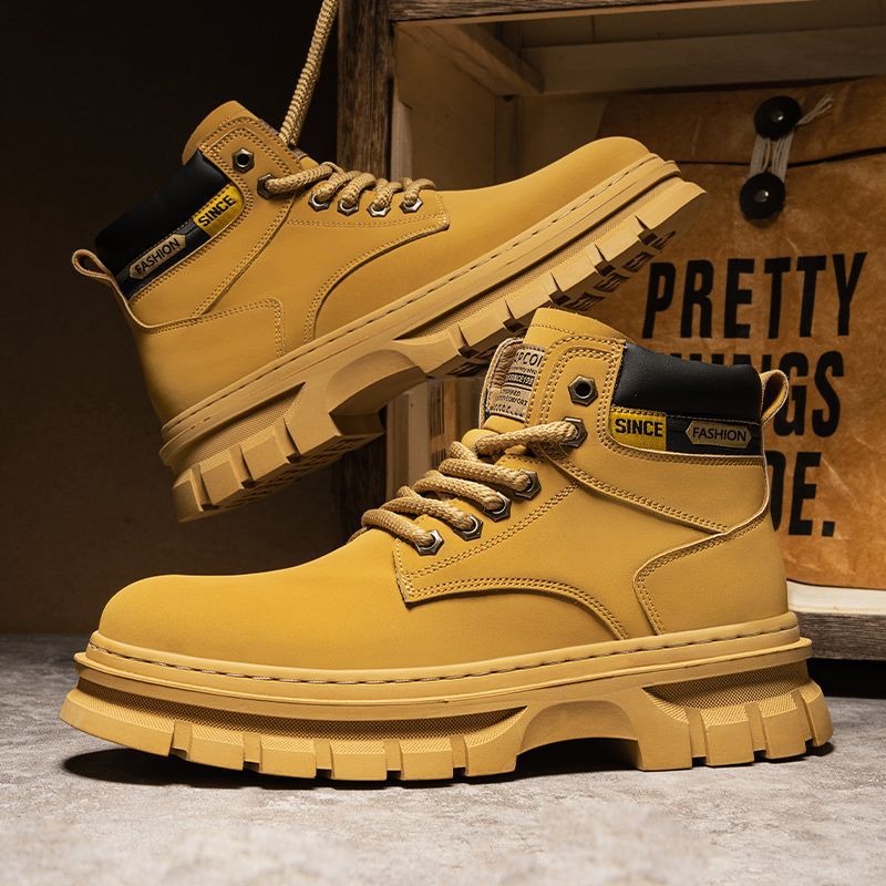 Vintage Men Platform Ankle Boo - Winter Clothing Material ulasan dan harga