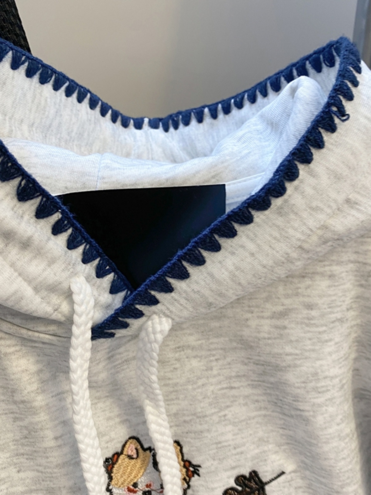 Kawaii  Embroidery Fleece Line - Fleece Hoodie Lined ulasan dan harga