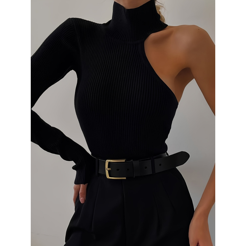 Solid Asymmetric One Shoulder  - Winter Clothing For ulasan dan harga