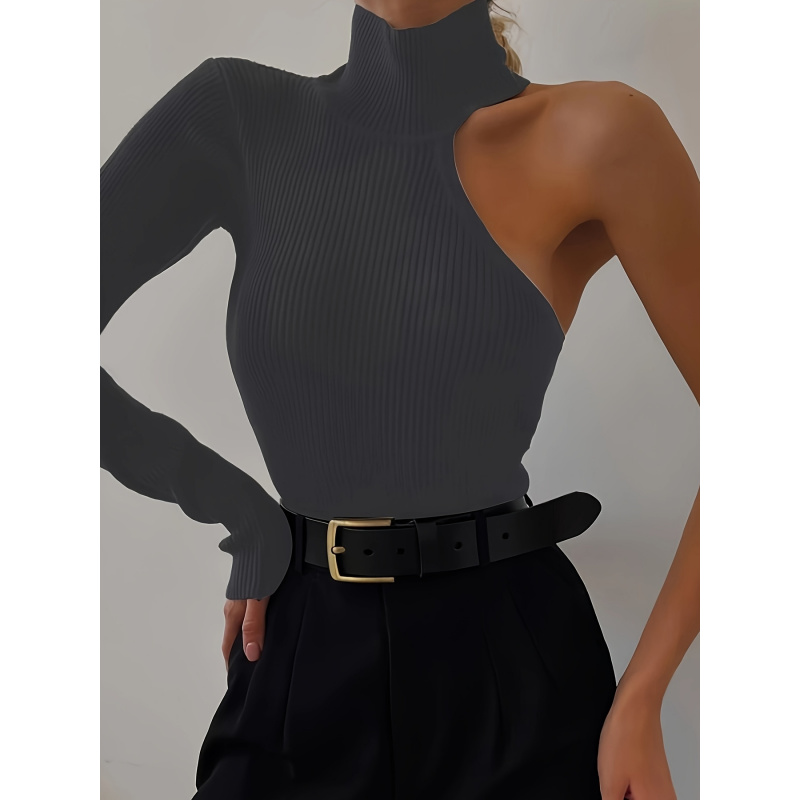 Solid Asymmetric One Shoulder  - Winter Clothing For ulasan dan harga