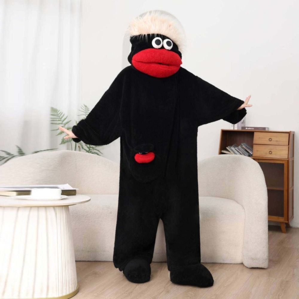 Funny Soft Coral Fleece Big Mo - Fleece Hoodie Lined ulasan dan harga