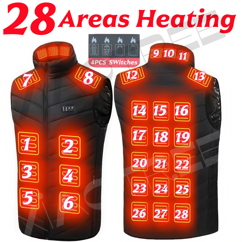 28/9 Areas Heated Vest Men Jac - Winter Clothing Matching ulasan dan harga