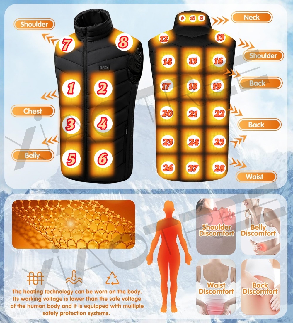 28/9 Areas Heated Vest Men Jac - Winter Clothing Matching ulasan dan harga