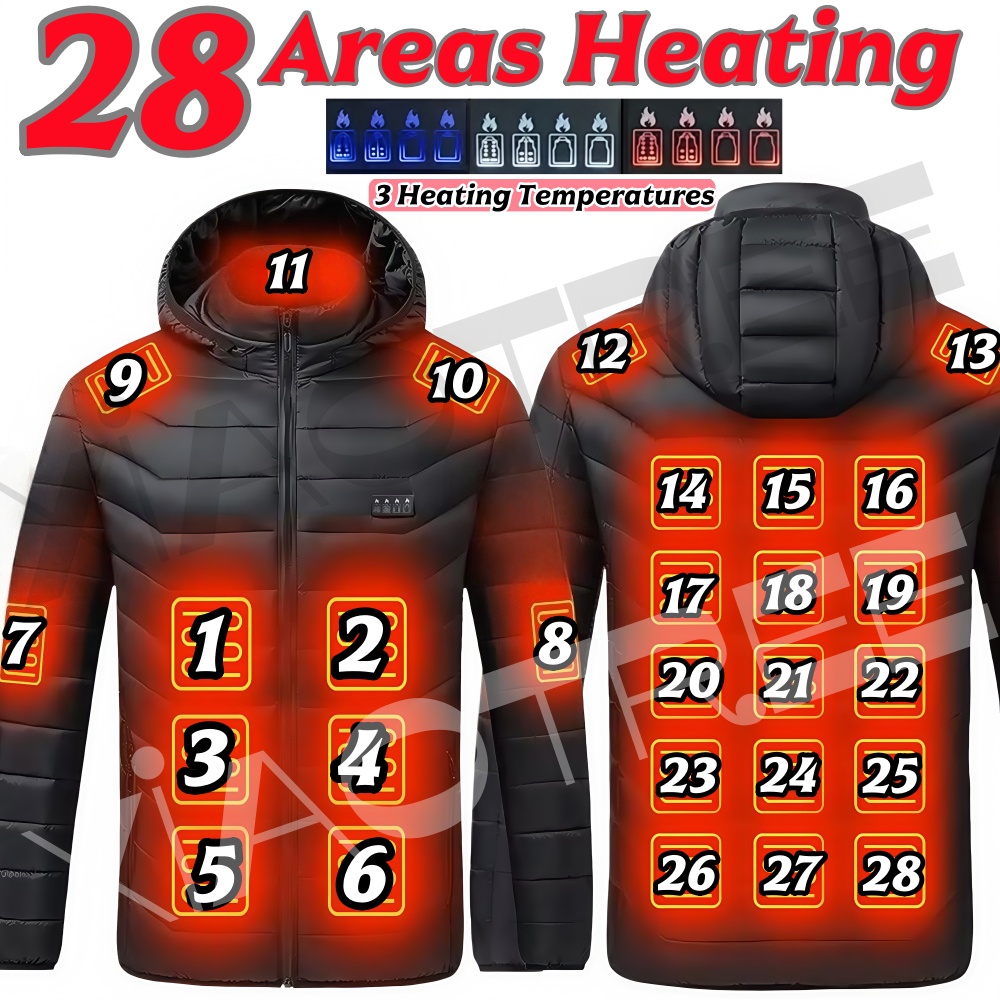 28 Areas Men Women's Heating J - Winter Clothing Matching ulasan dan harga