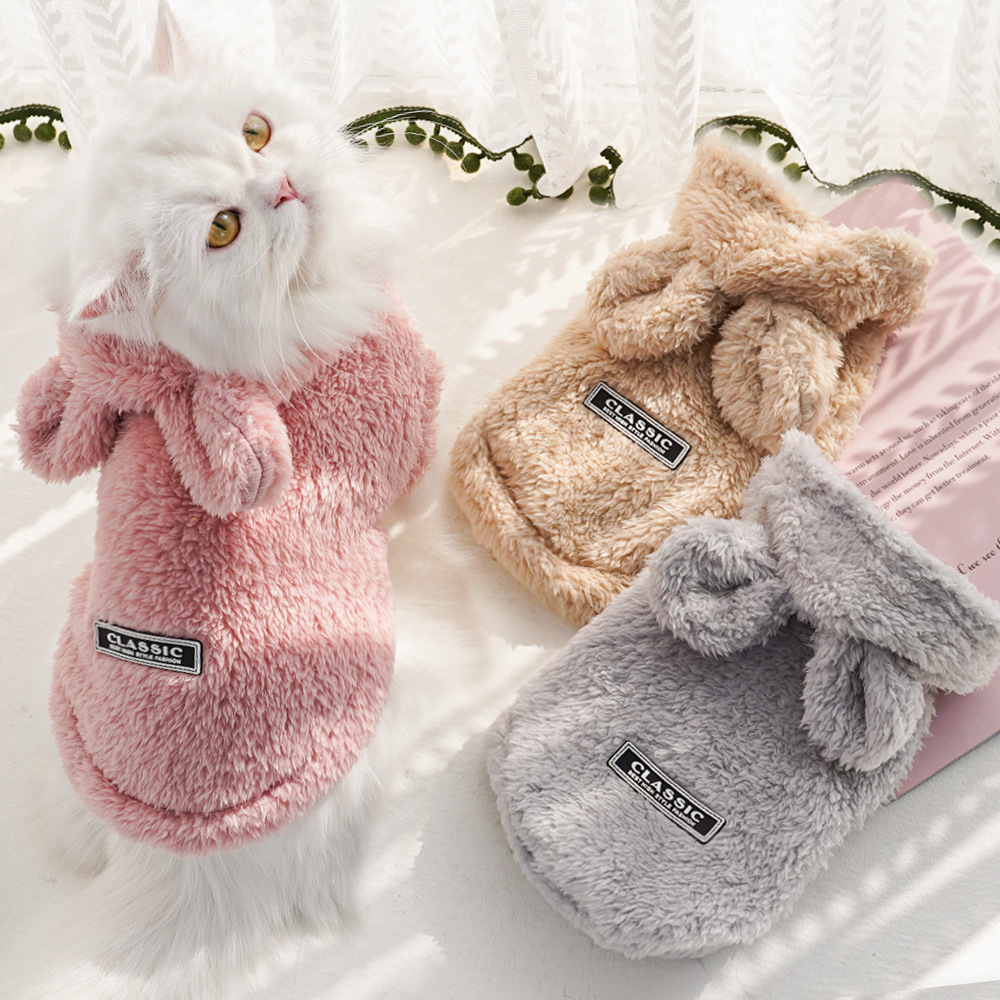 Pet Dog Soft Fleece Clothes Cu - Fleece Hoodie Lined ulasan dan harga