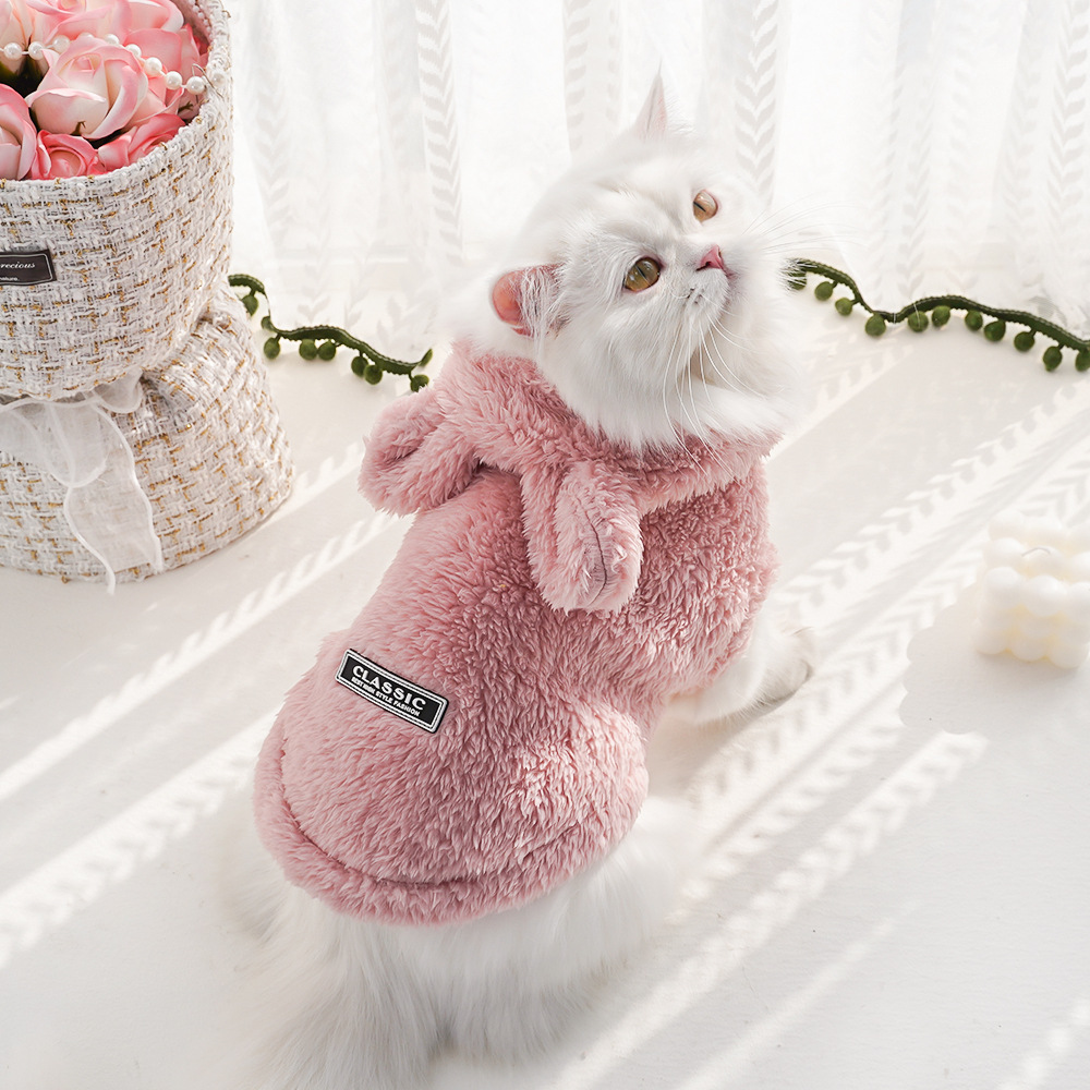 Pet Dog Soft Fleece Clothes Cu - Fleece Hoodie Lined ulasan dan harga