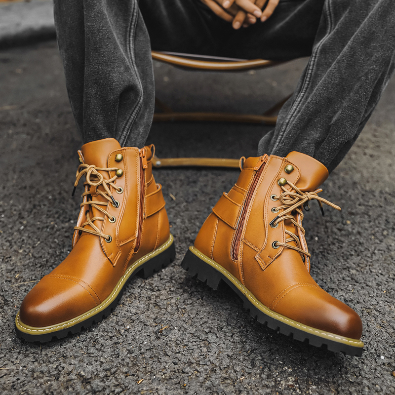 Quality Men Leather Boots Meta - Winter Clothing Material ulasan dan harga