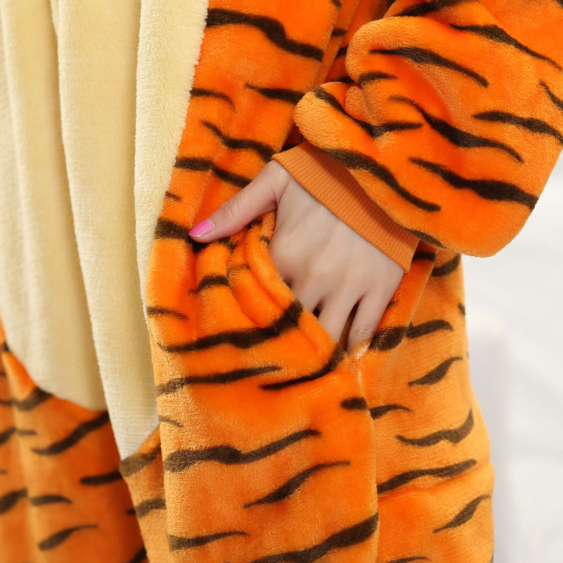 Fleece Tiger Adult Onesie Paja - Fleece Hoodie Lined ulasan dan harga