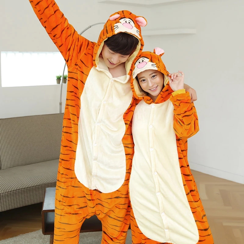 Fleece Tiger Adult Onesie Paja - Fleece Hoodie Lined ulasan dan harga
