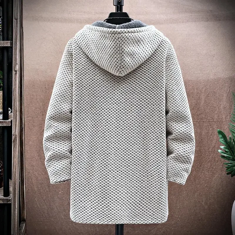 Men's Cardigan Cashmere Long C - Fleece Hoodie Lined ulasan dan harga