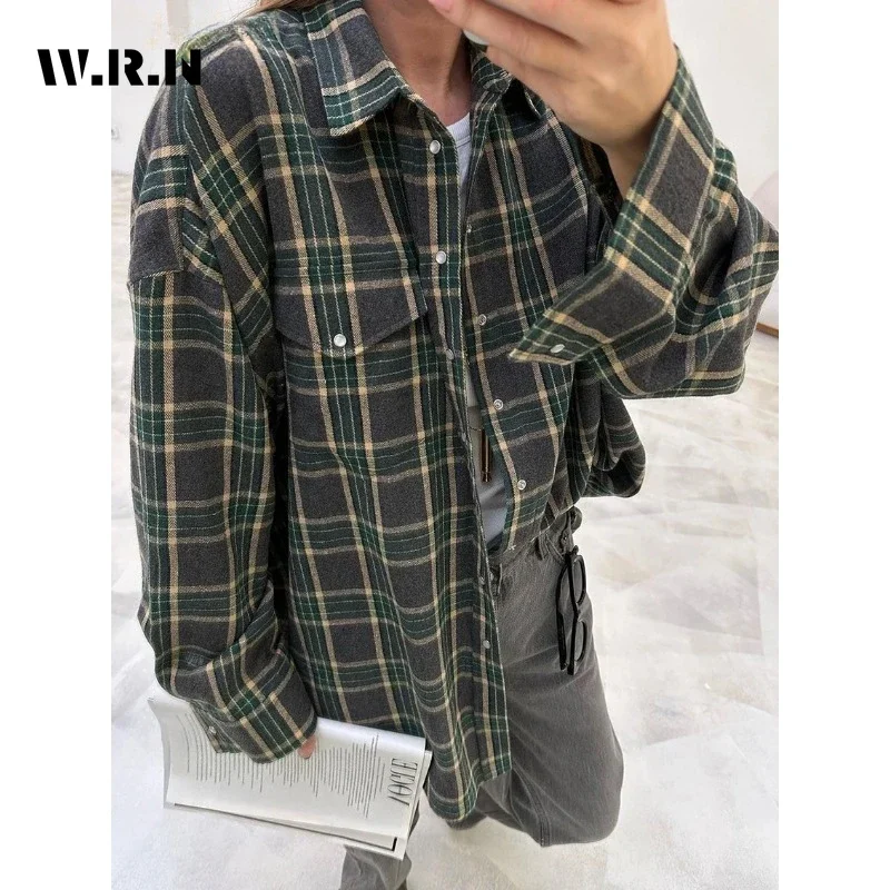 Fashion Baggy Plaid Women'S Bl - Winter Clothing Vintage ulasan dan harga