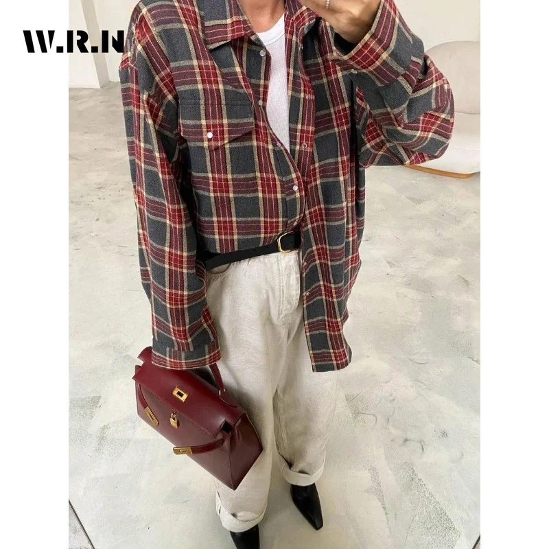 Fashion Baggy Plaid Women'S Bl - Winter Clothing Vintage ulasan dan harga