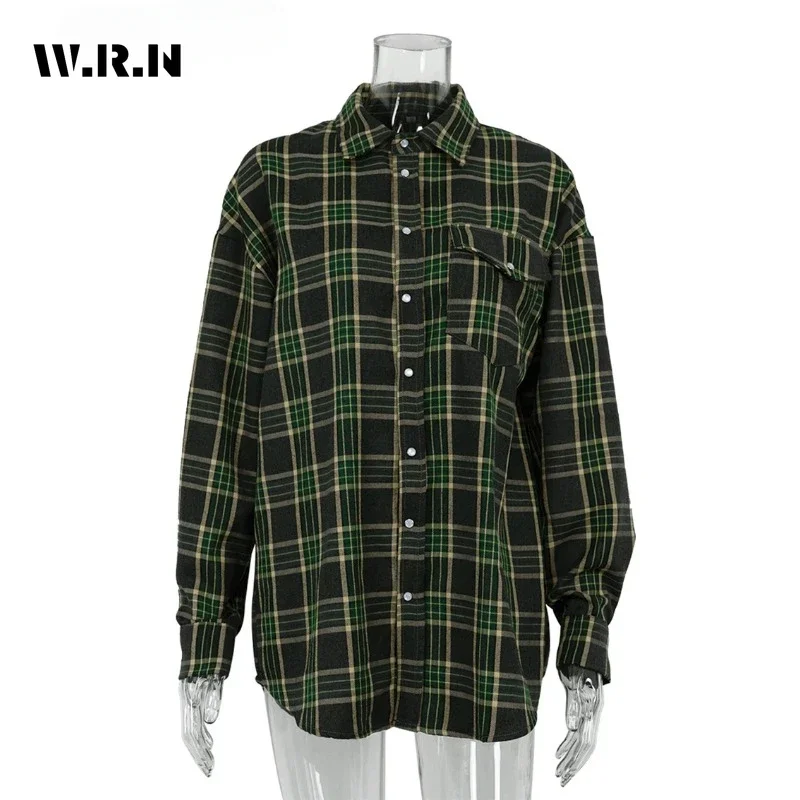Fashion Baggy Plaid Women'S Bl - Winter Clothing Vintage ulasan dan harga