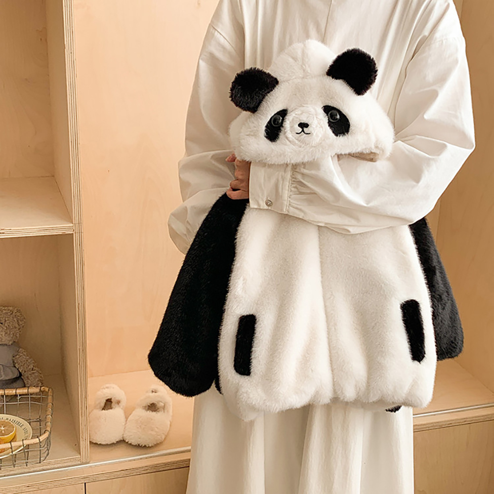 Cute Panda Design Winter Furry - Winter Clothing For Toddlers ulasan dan harga