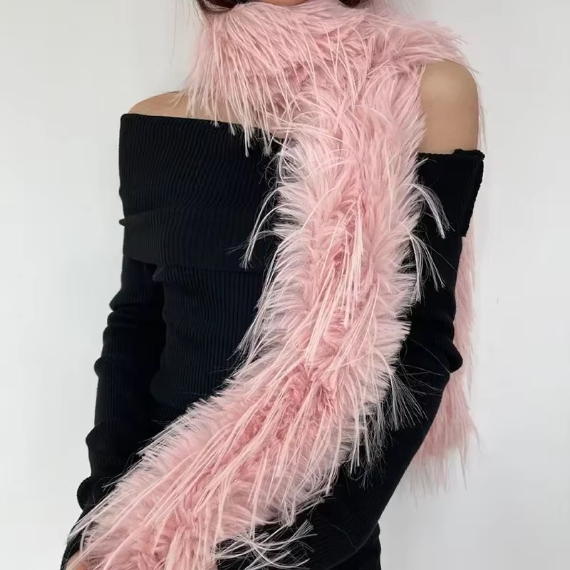 Women Faux Rabbit Fur Long Sca - Winter Clothing Design ulasan dan harga